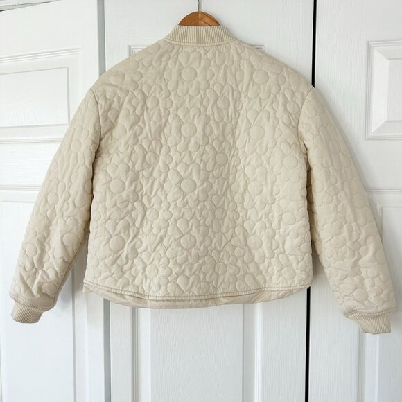 NWOT ASTR The Label Zenni Quilted Floral Jacket Cream XS Snap Front Lightweight - Picture 6 of 9